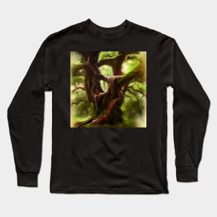 Beautiful Tree in Fantasy Style, Digital Painting Long Sleeve T-Shirt